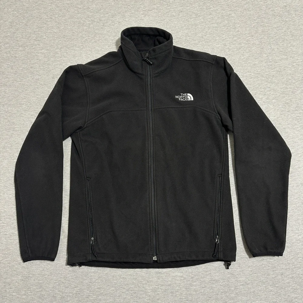The North Face Black Full Zip Outdoor Fleece Jacket Mock Neck Mens Size S/P